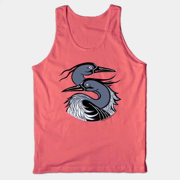 Great Blue Herons- black line Tank Top by R Honey Pots